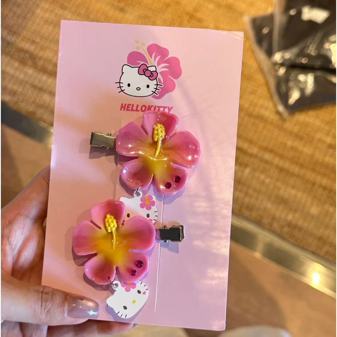 Florist Supplies - Kawaii Sanrio Hello Kitty Blumen-Haarspangen-Set, rosa