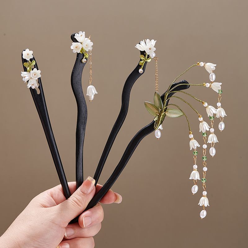 Florist Supplies - Holzblumen-Haarnadel im Vintage-Stil mit Convallaria Majalis