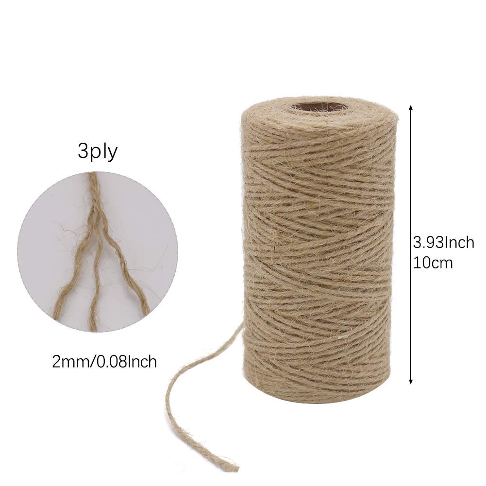 2 Stück x 333 Fuß 2 mm 3-lagig – Twine Jute Natural Bewertung und Preis